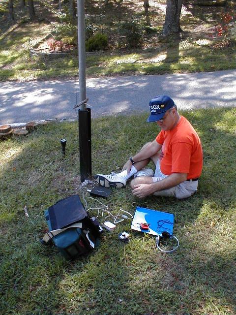AE4GX Loading the flagpole with a Gamma Match and Rainbow Tuner