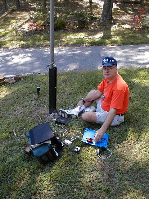 AE4GX Loading the flagpole with a Gamma Match and Rainbow Tuner