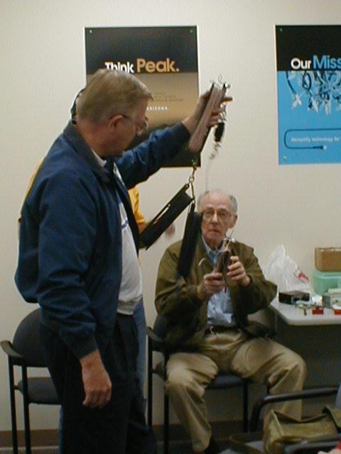 Pickett, AD4S, demonstrates his HYGAIN portable dipole