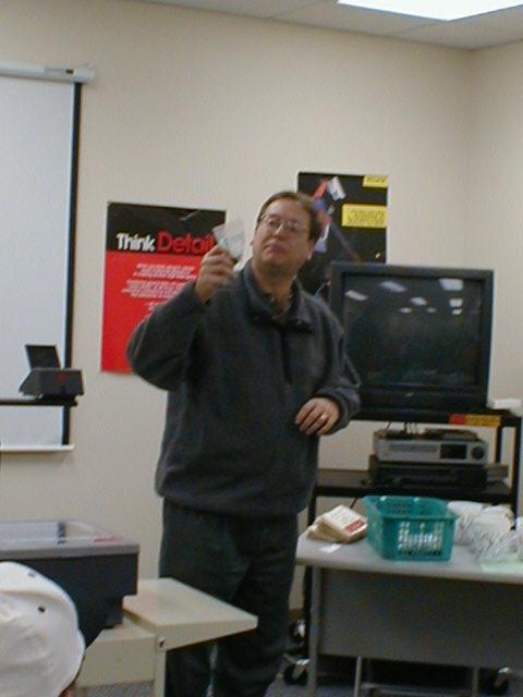 Steve, AA4BW, describes the goodies he brought to share